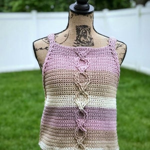 Cablework Crop CROCHET PATTERN Kay Krochets image 7