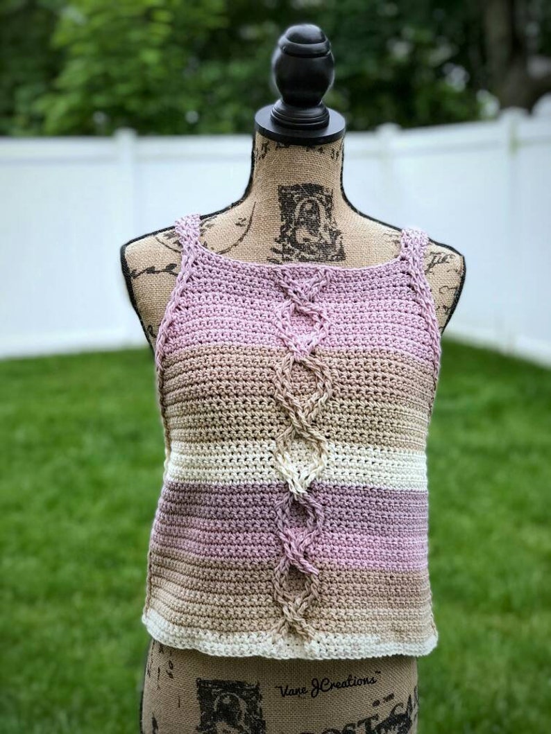 Cablework Crop CROCHET PATTERN Kay Krochets image 7