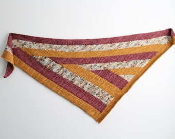 Journey Shawl | Tunisian Crochet Pattern | Asymmetrical Colorwork Shawl