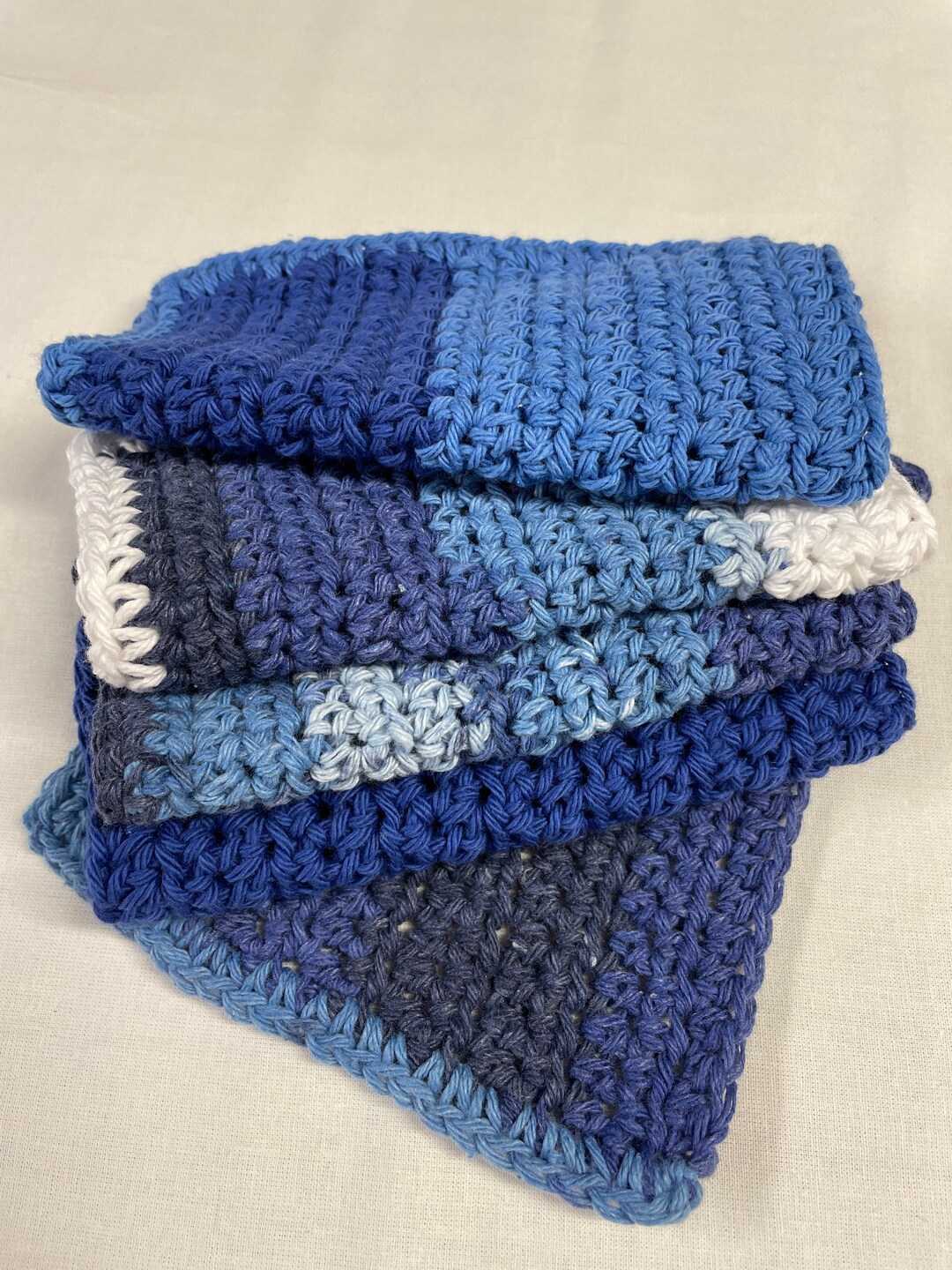 Dishrags/ Blue/ Cotton Yarn/ Crocheted/ Dishcloths Etsy New Zealand