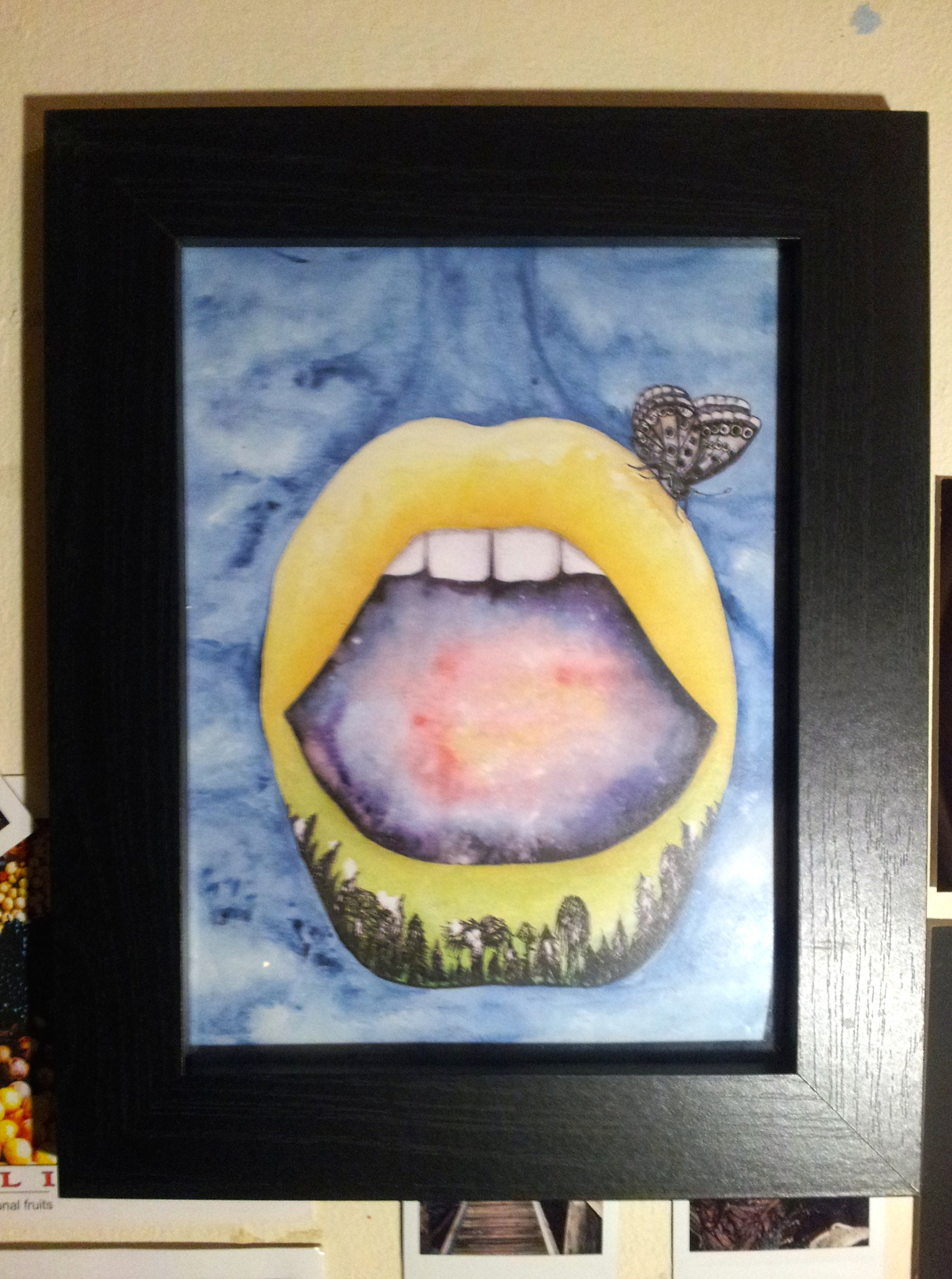 Psychedelic Mouth Dreamscape Gicl e Watercolour Art Print Etsy