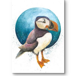 Papageientaucher Kunstdruck, Aquarell Giclée Kunstdruck