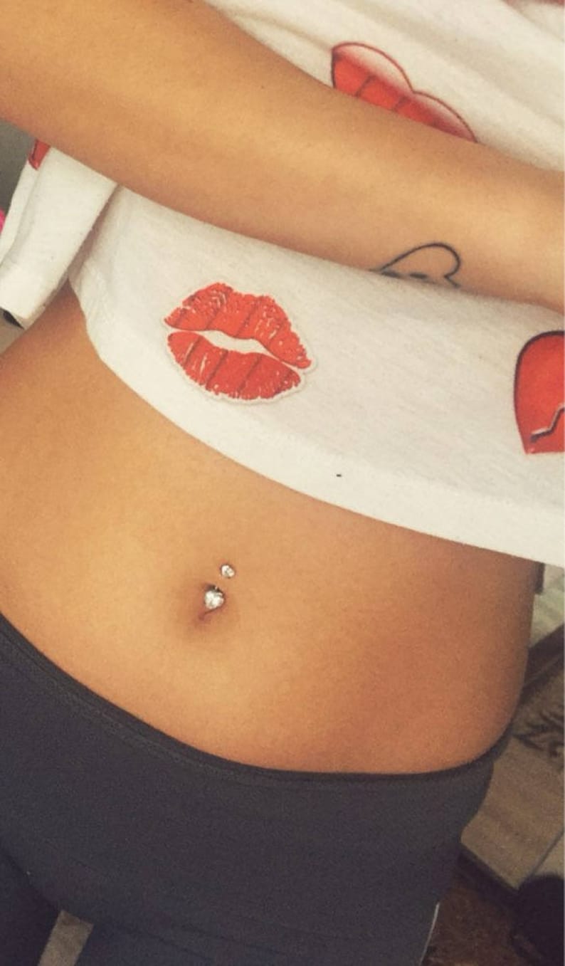 Heart Crystal Navel Bar Belly Button Rings Body Navel Piercing Rings for Summer Jewelry