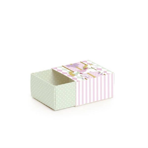 CAROUSEL SMALL Favor Boxes - 8 Pack 2.3 x 2.3 x 1.3 Inches-Carousel First Birthday Decorations, Pink Carousel, Baby Shower, Party Supplies