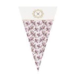 Secret Garden Birthday Party Pop Corn Cone Bags - PLASTIC 14CM X 23CM - 8 Pack Vintage Floral Party Supplies | First Birthday Girl