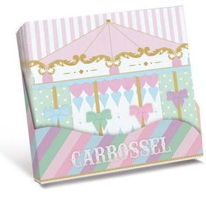 CAROUSEL &quot;CARROSSEL&quot;  Napkins 13 x 13 inches - 20 Pack Carousel First Birthday Decorations, Pink Carousel, Baby Shower, Party Supplies