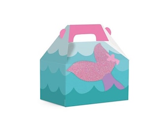 Mermaid Party Favor Boxes - Under The Sea Birthday, 10-Pack