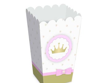 PRINCESS KINGDOM Popcorn Box - 10 Pack  Princess Birthday,  Princess Party,  Princess Baby Shower, Princess Theme,  Princess Girl