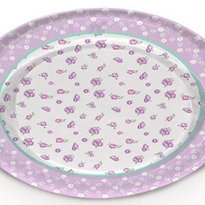 Whimsical Butterfly Birthday Tray - Purple Party Decor - 31.5x1.3 CM - Girls Baby Shower, It&#39;s a Girl - Round Serving Platter