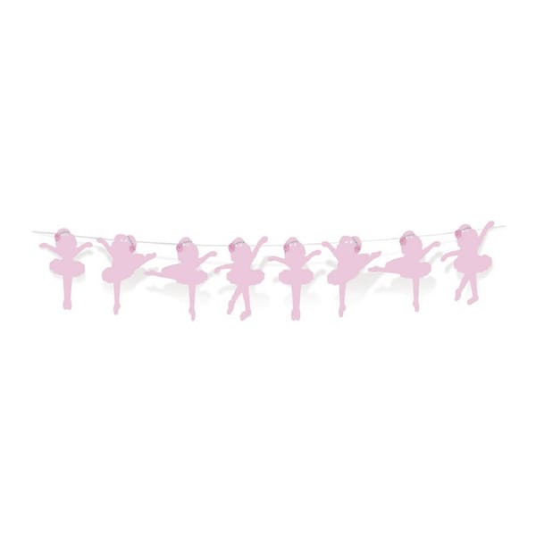 Ballerina Silhouette Banner - Girl's Birthday Party Decoration (2 Pack)