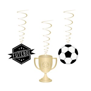 Soccer Futebol Party Hanging Swirl - 8 Pack Soccer Birthday Party, Soccer Theme, Soccer Boy, Soccer Girl