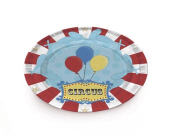 CIRCUS - Cake / Sweets Round Tray 31.5cm x 1.3cm -Circus Party Supplies-Circus Birthday Party-Carnival Theme Decorations-Baby Shower