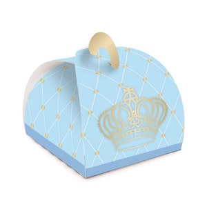 Prince Party SMALL Favor Boxes 2.5 x 2.5 x 2.1  inches Approx. - 24 Pack | Boy Baby Shower Decorations | Prince Birthday Party