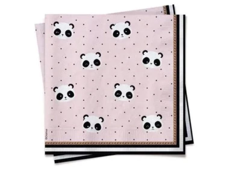 Panda Party Pink Napkins