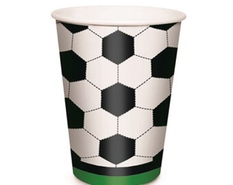 Soccer Party Cups - 240 ml, 16 Pack Disposable Party Supplies