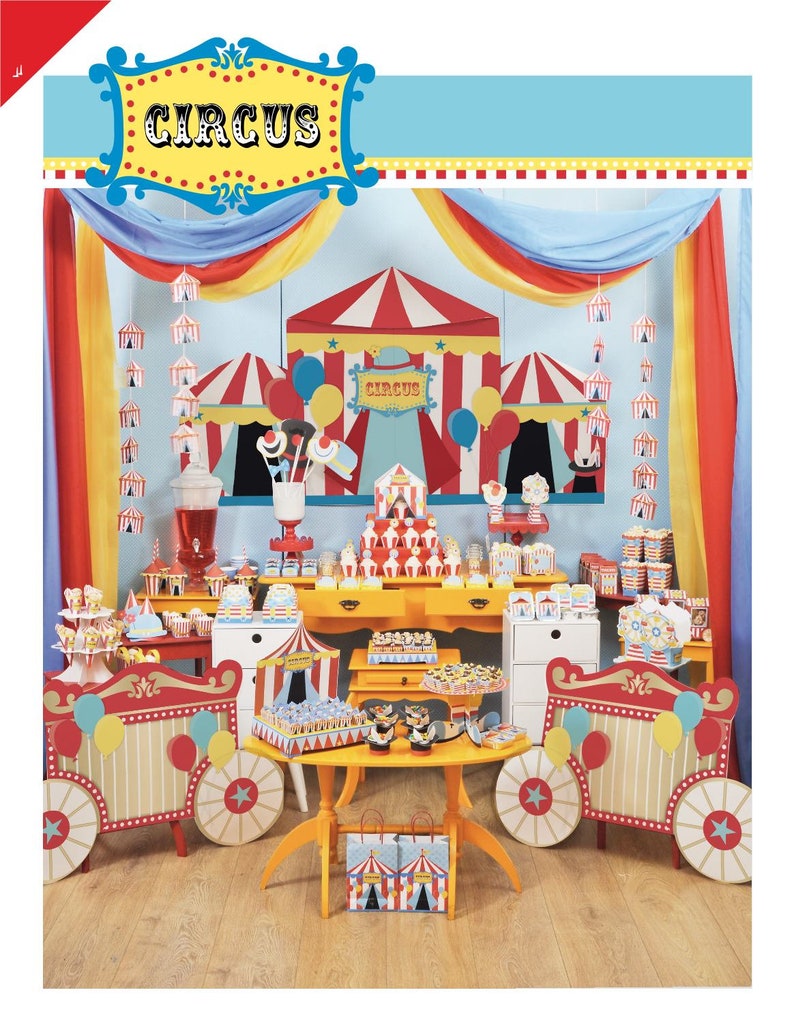 CIRCUS Small Favor Boxes 1.9 x 1.9 x 1.5 inches Approx-24 Pack Circus Birthday Boy Circus Theme Birthday-Carnival Party Theme image 2