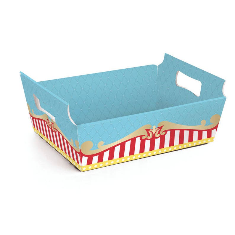 CIRCUS Mini Pastries Basket 10 Pack Circus Theme Party Supplies Red and Blue