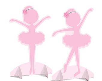 Ballerina Centerpiece 4 Pack - Ballerina Silhouette, Table Decorations, Pink Ballet Party Decor, Sweet Table Decoration, Birthday Party