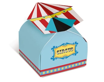 CIRCUS Small Favor Boxes 1.9 x 1.9 x 1.5 inches Approx-24 Pack Circus Birthday Boy- Circus Theme Birthday-Carnival Party Theme