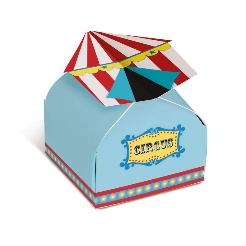 CIRCUS Small Favor Boxes 1.9 x 1.9 x 1.5 inches Approx-24 Pack Circus Birthday Boy Circus Theme Birthday-Carnival Party Theme image 1