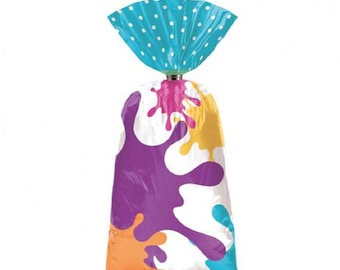 Art Paint Splatter Party Favor Bags - 8 Pack