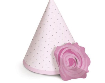 Adorable Ballerina Party Hats - Pack of 8, Perfect for Ballet Theme Birthday, Ideal for Girl's 1st Birthday Celebration