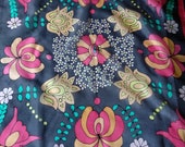 Hand painted silk scarf Hungarian design, folklore style, matyo motives, unique gift for mother, 55x55 cm, neckerchief, floral bandana