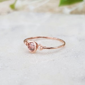 Pink Tourmaline Ring, 14k Gold Tourmaline Ring, Wire Wrapped Ring, Dainty Tourmaline Ring, Gemstone Ring, Pink Ring, Tourmaline Ring