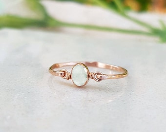 Dainty Aquamarine Gold Ring, Minimal Ring, Aqua Light Blue Rings, Gold Ring Solid ,Gemstone Gold Filled 14k Ring, March Birthstone  Ring