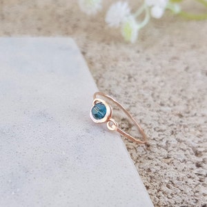 Tiny Gold  Sapphire  Ring, September  Birthstone Ring, Blue Sapphire Ring, Rose Gold, Birthstone Blue Gemstone, 14k Gold Ring