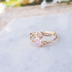 Rose Quartz Ring,Light Pink Ring,Gemstone Ring,14k Gold Filled or Rose Gold Filled Ring,Stacking Rings,Birthstone Ring,April Ring