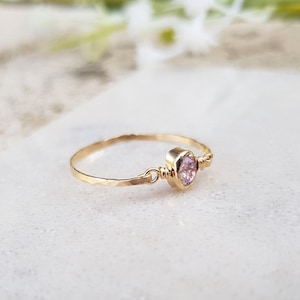 Dainty Raw Amethyst Ring, Raw Stone Ring, Delicate Ring, Raw Gemstone Ring, Amethyst Ring, February Birthstone Ring, Wire Wrapped  Ring