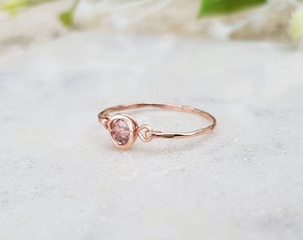 Pink Tourmaline Ring, 14k Gold Tourmaline Ring, Wire Wrapped Ring, Dainty Tourmaline Ring, Gemstone Ring, Pink Ring, Tourmaline Ring