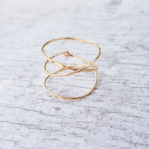 14k Gold Filled Ring,Sterling Silver 925,Adjustable Ring,Women Ring,Gift For Her,Wire Wrapped Ring,Gold Minimal Ring,Spiral Ring,Rose Gold image 3