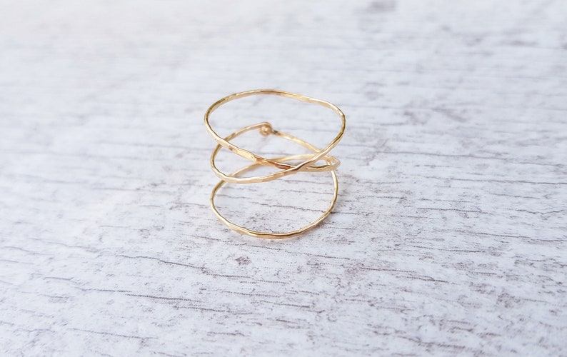 14k Gold Filled Ring,Sterling Silver 925,Adjustable Ring,Women Ring,Gift For Her,Wire Wrapped Ring,Gold Minimal Ring,Spiral Ring,Rose Gold image 3