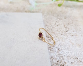 Red Garnet Ring,14k Gold Filled Ring,Genuine Gemstone,Simple Ring,Tiny Ring,Stacking Ring,January Birthstone,Gold or Sterling Silver 925