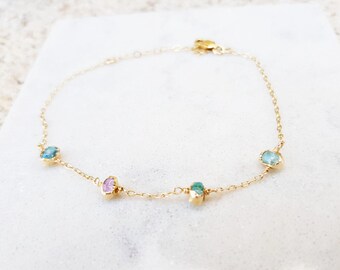 Best Holiday Gift, Custom Birthstone Bracelet, Gift For Her, Mothers Custom Bracelet Gift, Family Gemstone Bracelet, Personalized Jewelry.