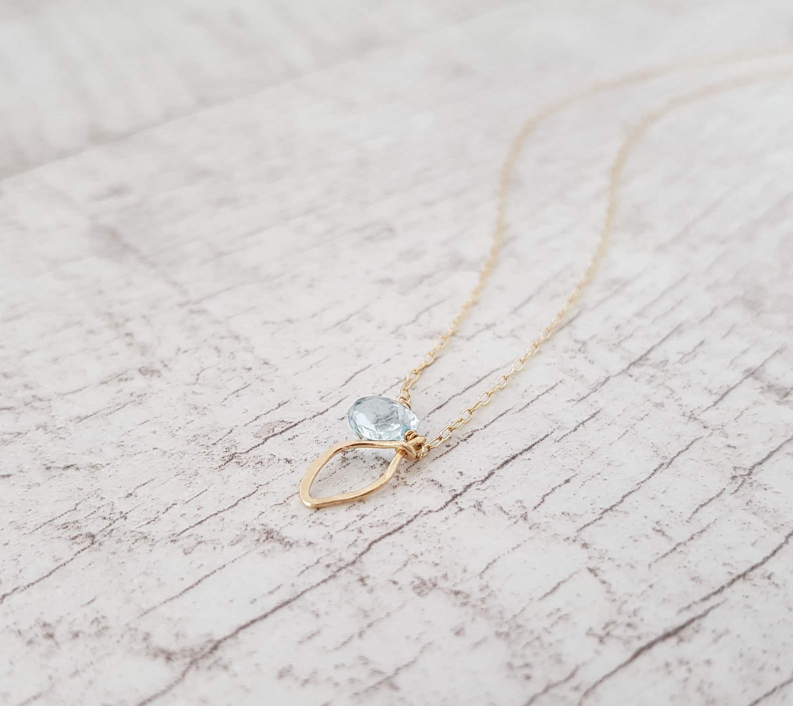 Aquamarine Necklace Aquamarine JewelryAquamarine Stone Gold Etsy