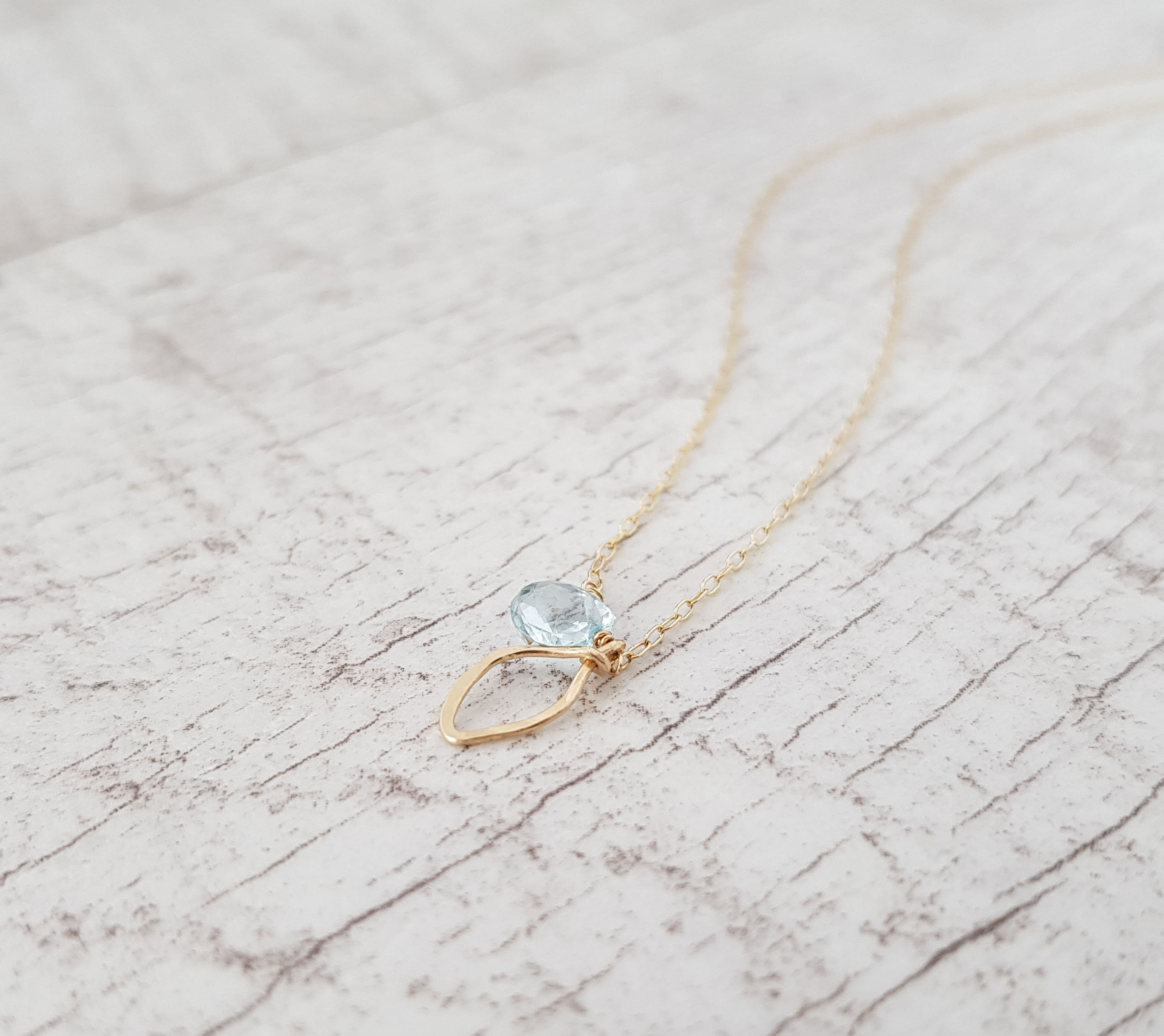 Aquamarine Necklace Aquamarine Jewelryaquamarine Stone Gold Etsy