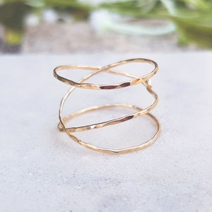 14k Gold Filled Ring,Sterling Silver 925,Adjustable Ring,Women Ring,Gift For Her,Wire Wrapped Ring,Gold Minimal Ring,Spiral Ring,Rose Gold
