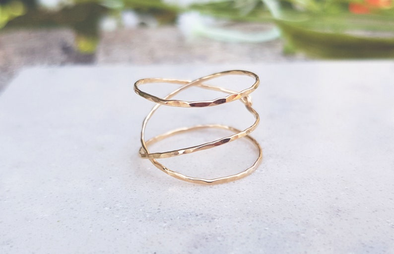 14k Gold Filled Ring,Sterling Silver 925,Adjustable Ring,Women Ring,Gift For Her,Wire Wrapped Ring,Gold Minimal Ring,Spiral Ring,Rose Gold image 1