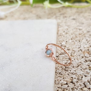 14k Rose Gold Ring,Minimal Ring,Aqua Blue Rings,Rose Gold Ring Solid,Gemstone Gold Filled 14k Ring,Birthstone Turquoise Ring,Dainty Ring image 3