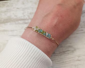 Best Holiday Gift, Custom Birthstone Bracelet, Gift For Her, Mothers Custom Bracelet Gift, Family Gemstone Bracelet, Personalized Jewelry.