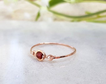 Genuine Natural Ruby Ring, 14K Gold Ruby, Ruby Jewelry,  Gift for Her, July Birthstone Ring, Natural Ruby Ring, Dainty Ring