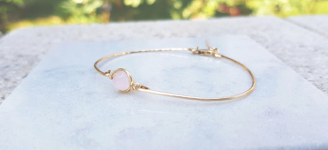 Rose Quartz & 14k Gold Filled Sun + Moon Stretch Bracelets