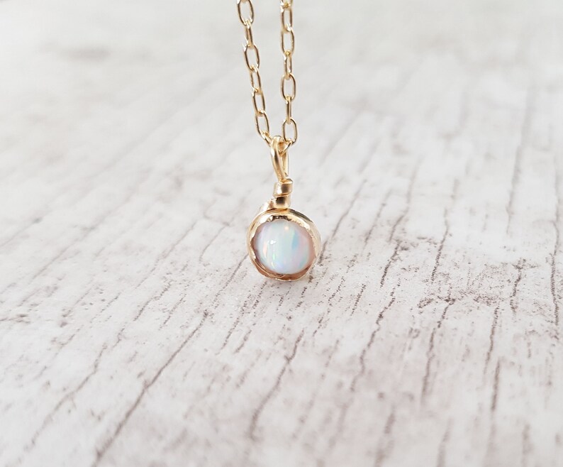 Gold Filled Opal Necklace Opal Jewelry White Opal Necklace - Etsy