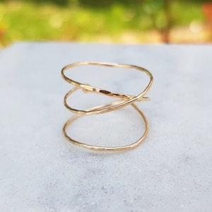 14k Gold Filled Ring,Sterling Silver 925,Adjustable Ring,Women Ring,Gift For Her,Wire Wrapped Ring,Gold Minimal Ring,Spiral Ring,Rose Gold image 2