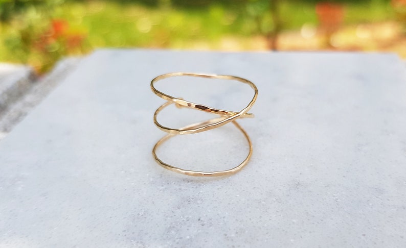 14k Gold Filled Ring,Sterling Silver 925,Adjustable Ring,Women Ring,Gift For Her,Wire Wrapped Ring,Gold Minimal Ring,Spiral Ring,Rose Gold image 2