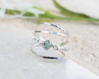 Sterling Silver Blue Ring,Minimal Ring,Aqua Blue Rings,Silver Ring Solid,Personalized Ring,Gemstone Silver Ring,Birthstone Turquoise Ring