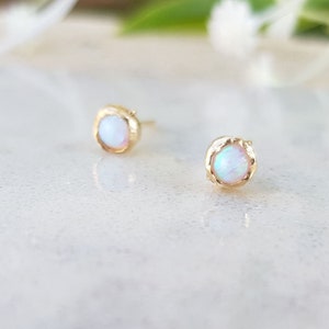 Natural Ethiopian Opal Earrings, White Opal Stud Earrings, White  Blue Green Opal Stud Earrings, Blue Opal Earrings ,Stud Earrings, Natural